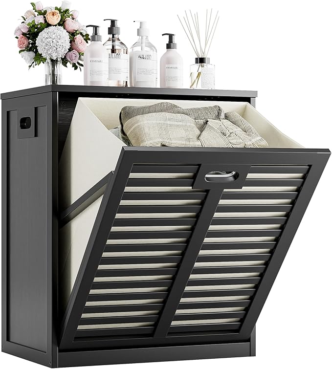 HITNET Tilt Out Laundry Hamper, Bamboo Laundry Cabinet by HITNET