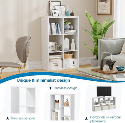 6 Cube Storage Organizer, 2x3 Cube Bookshelf, Cubby Storage Shelf, Wooden - Image 6