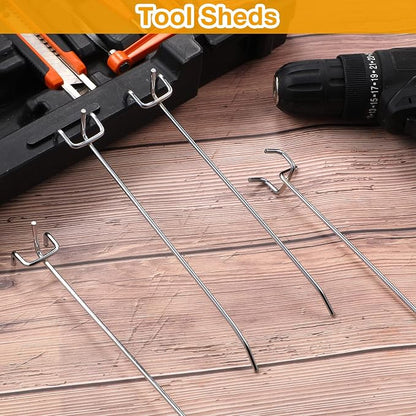 Funrous 100 Pack Peg Board Hooks Stainless Steel Pegboard Hooks Shelving - Image 7