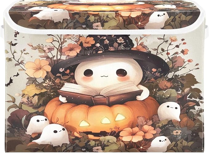 Ghost Wearing Witch Hat Storage Bins by LLCxigua