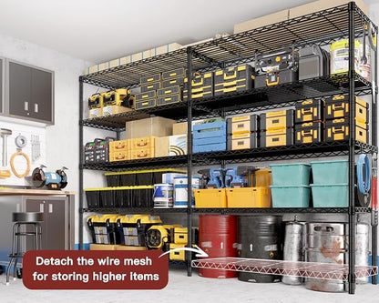 PrimeZone 5 Tier 72" W x 16''D x 76''H Metal Storage Wire Shelves - Image 6
