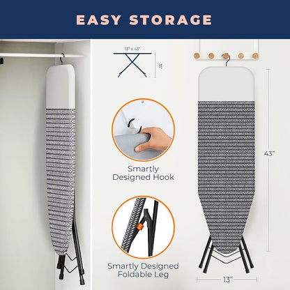 Happhom Ironing Board, Compact and Space Saver Iron Board, Safety Ironing - Image 6