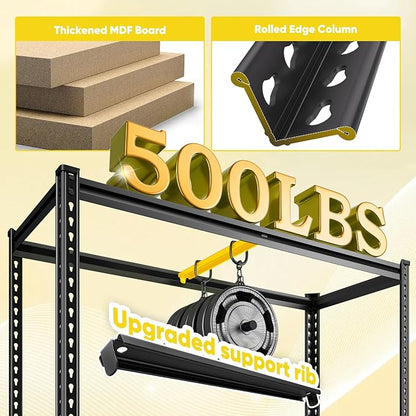 72" H Garage Shelving, 5 Tier Storage Shelves Load 2500 lbs, Adjustable Garage - Image 6