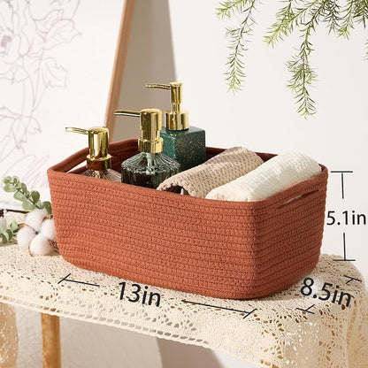 Small Storage Baskets for Organizing | Closet Organizer Bins | Shelf Toy Basket - Image 3