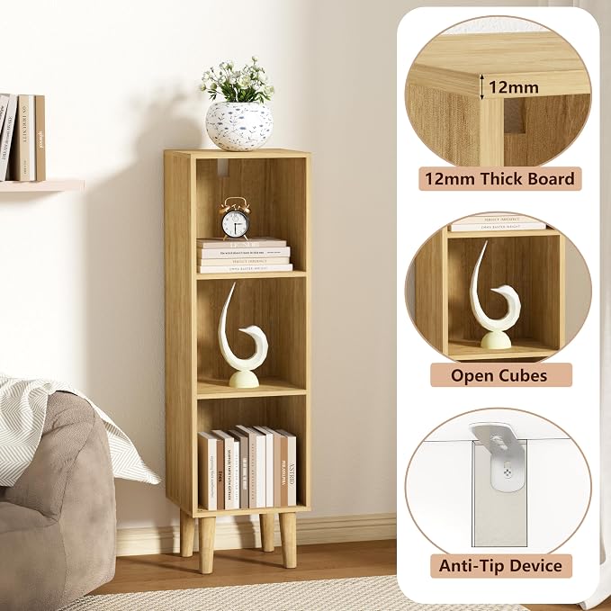3 Cube Bookcase, Wooden Book Shelf Cube Storage Organizer - Image 4