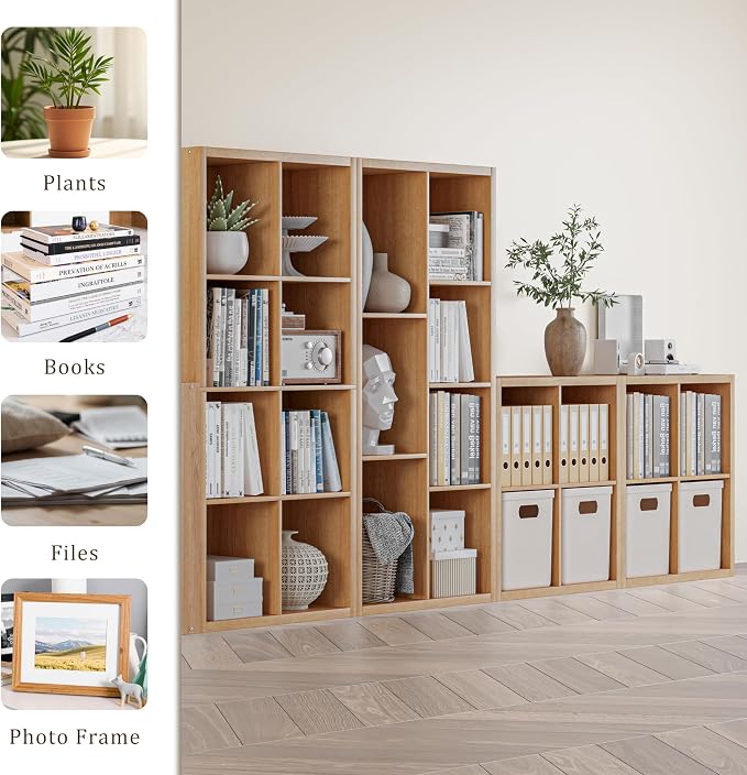 Cube Storage Organizer Bookcase, Decorative 11 inch Open Back Cubical Shelf - Image 7