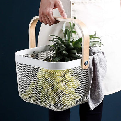 AJIODA Metal Mesh Steel Basket, Storage Organizer Basket Multi-functional - Image 5