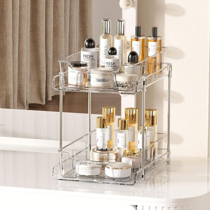 Vtopmart 4 Pack 2 Tier Bathroom Under Sink Organizers and Storage, Pull Out - Image 6