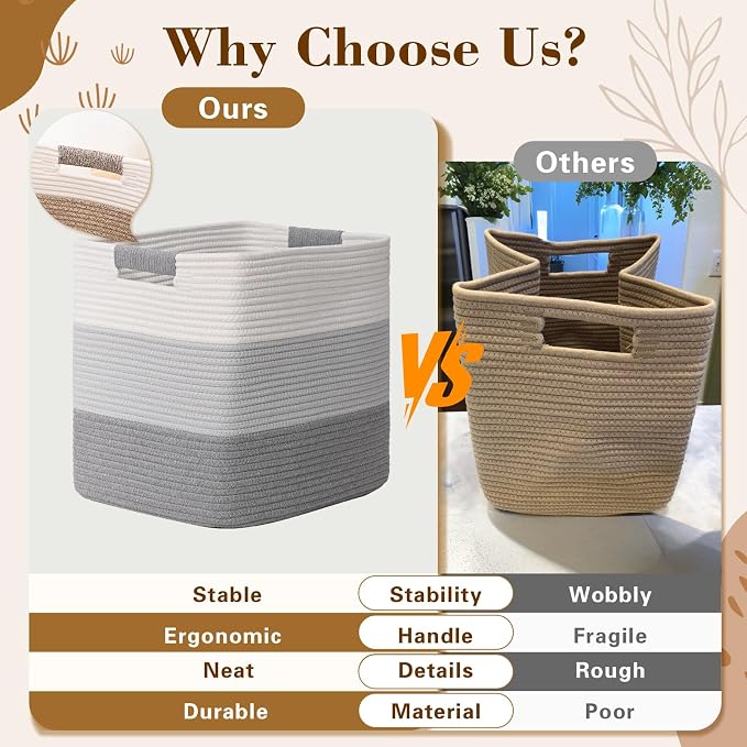15×13 Inch Storage Cubes, 3 Pack Cube Storage Bins - Image 7