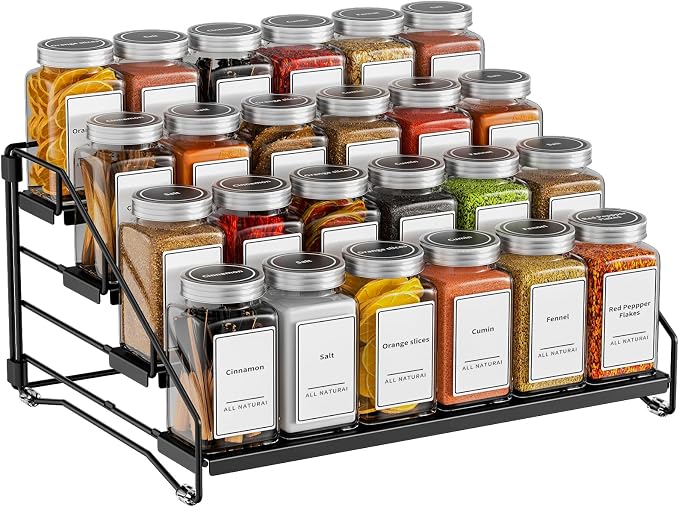 4 Tier Spice Rack for Cabinet, Spice Rack Organizer, Depth Adjustable Spice - Image 9