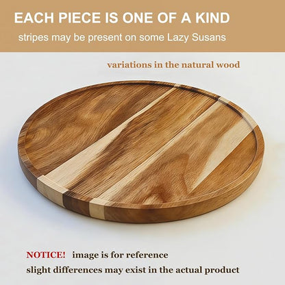 12-inch Acacia Wood Lazy Susan Organizers, Turntable - Image 7