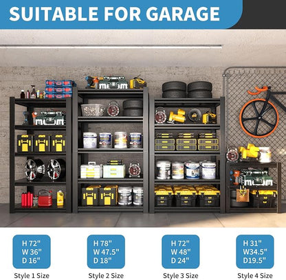 31.5" H Metal Storage Shelving, 1500LBS Heavy Duty Shelves Unit, Adjustable 3 - Image 5