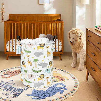 LANGYASHAN Laundry Basket Canvas Fabric Collapsible Organizer Basket - Image 4