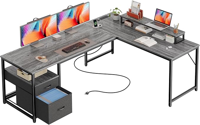 PRAISUN 63 Inch L Shaped Desk by PRAISUN