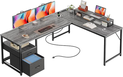 PRAISUN 63 Inch L Shaped Desk by PRAISUN