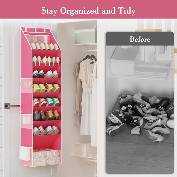 Criusia Shoe Storage, Over the Door Shoe Organizer, Hanging Closet Shoe Storage - Image 2