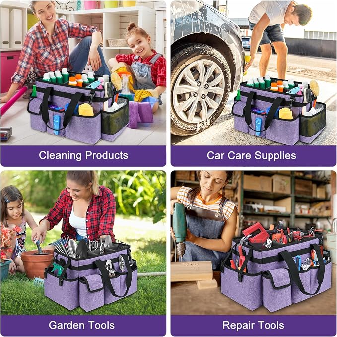 Cleaning Caddy Bag, Large Cleaning Supplies Organizer - Image 6