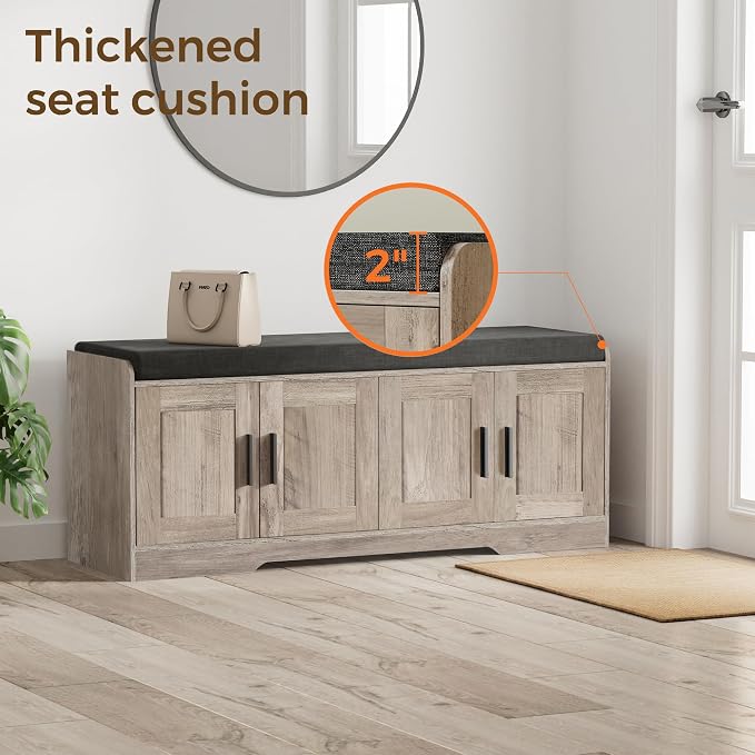 Homleke 2-Tier Storage Bench, Shoe Bench - Image 4