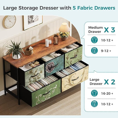 OLIXIS 5 Drawer Dresser for Bedroom, Storage Organizer Unit for Closet | Chest - Image 4