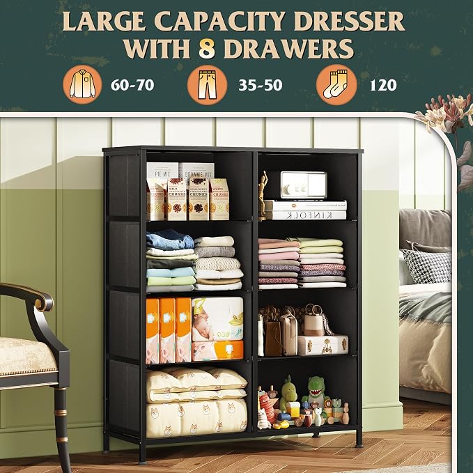 WLIVE Fabric Dresser for Bedroom, Tall Dresser - Image 4