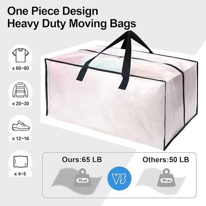12 Pack Heavy Duty Large Moving Bags W/Backpack Straps - Image 5