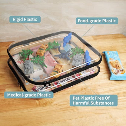 Hard Sided Clear Zipper Case for Storage- Professional-Grade Plastic Clear - Image 3
