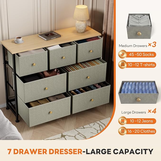 Sweetcrispy 7 Drawer Dresser for Bedroom Storage - Image 5