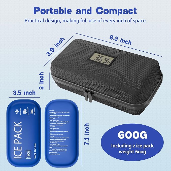 Insulin Cooler Travel Case TSA Approved Diabetic Medicine Cooling Bag - Image 4