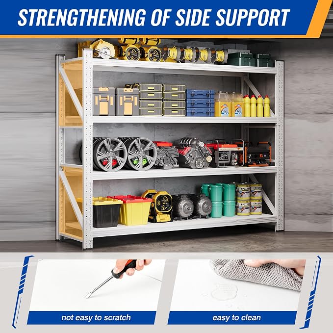 BYNSOE 78.8" W Storage Shelves 7000lbs Garage Metal Shelving Heavy Duty Garage - Image 7