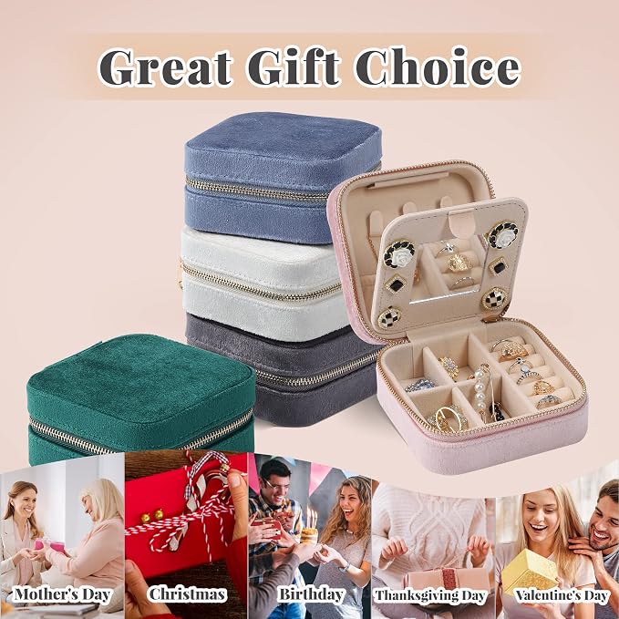 Dajasan Velvet Travel Jewelry Box, Mini Travel Jewelry Case, Small Portable - Image 6