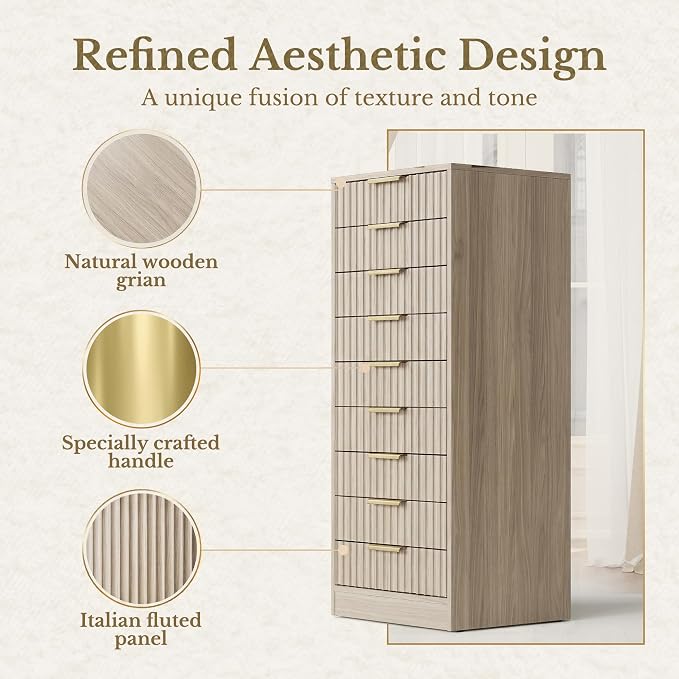 9 Drawer File Cabinet, Wooden Office Cabinet - Image 5