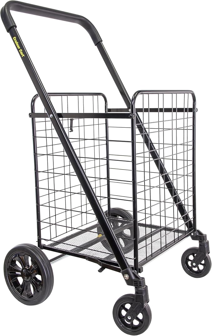 dbest products Cruiser Cart Deluxe 2 Shopping Grocery Rolling Folding Laundry by dbestproductsInc