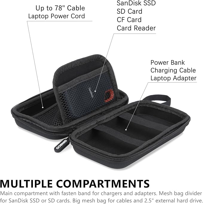 Ginsco Hard Shell Protection Case Electronic Accessories Organizer Pouch - Image 5