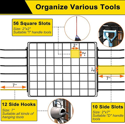 3 Tier Garden Tool Organizer, Garage Storage and Organization, Metal Yard Tools - Image 4