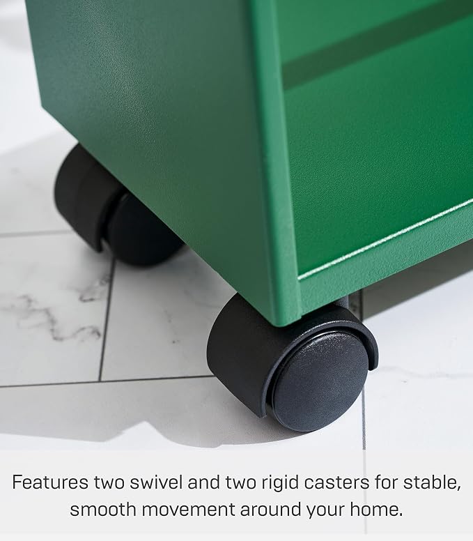 YAMAZAKI Home Slim Rolling Storage Cart – Narrow Kitchen Storage Cabinet - Image 4