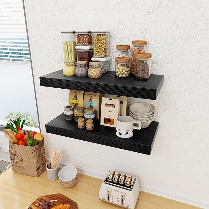 12 Inch Deep Black Floating Shelves, 24 x 12 Floating Shelf - Image 7