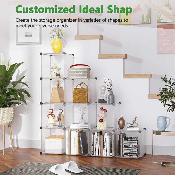 C&AHOME Cube Storage Organizer, 12-Cube Closet Cabinet Organizer, DIY Cube Shelf - Image 5
