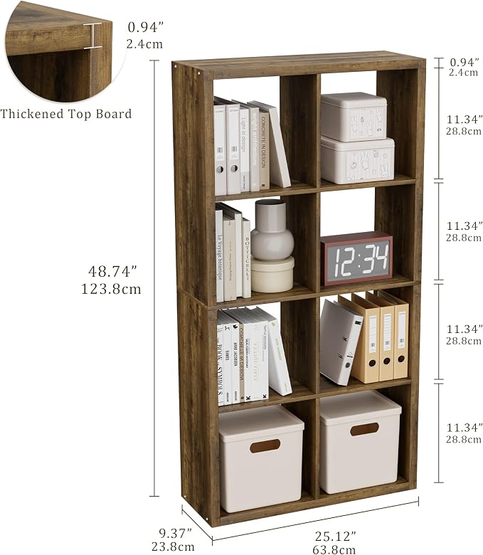 Cube Storage Organizer Bookcase, Decorative 11 inch Open Back Cubical Shelf - Image 3