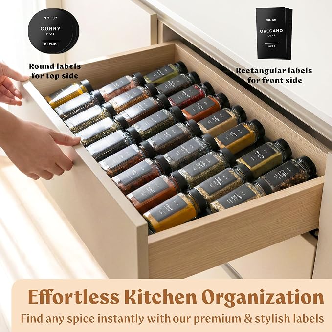 EDELHAUS Square Glass Spice Jars - Image 5