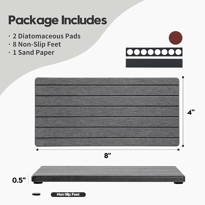 2PCS Diatomite Quick Stone Drying Tray Mat - Image 6