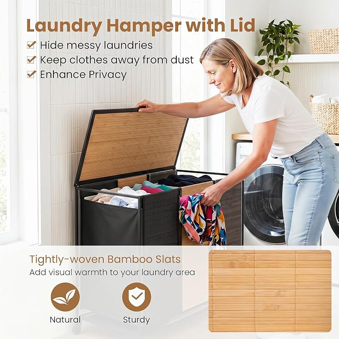 Giantex Laundry Hamper Sorter 3 Section - Image 8