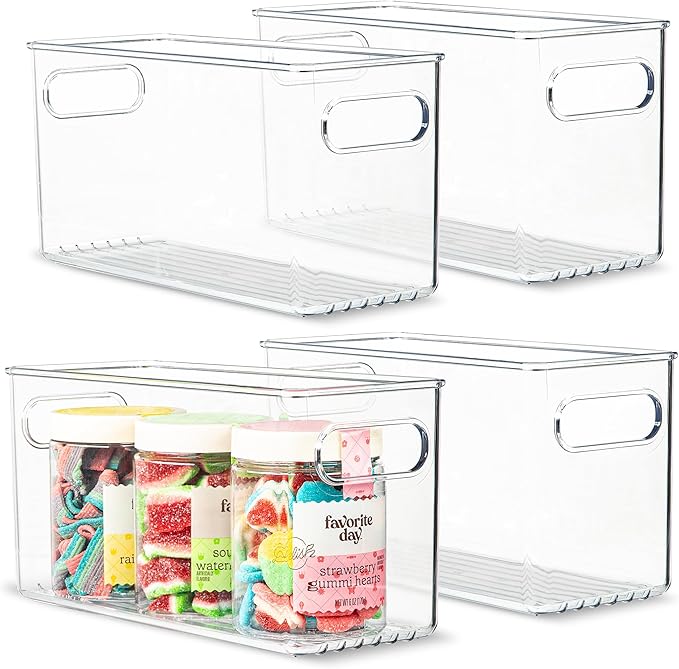 primebox Plastic Food Storage 4 Pack Clear Container Bin by primebox
