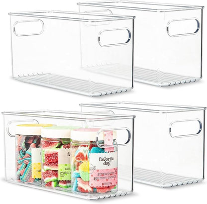 primebox Plastic Food Storage 4 Pack Clear Container Bin by primebox