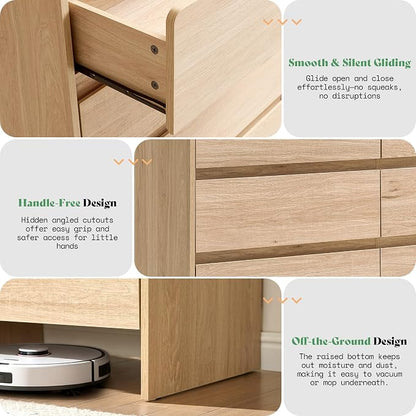 AMERLIFE 6 Drawer Dresser for Bedroom, Anti-Tip Kit, Wood Cabinet Organizer for - Image 6