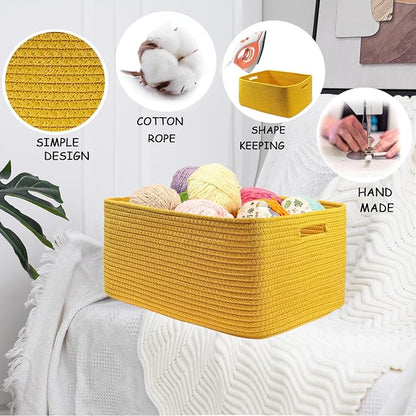 COMFY-HOMI Cotton Rope Woven Basket - Image 5