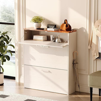 VINGLI Shoe Cabinet for Entryway, Farmhouse Slim Shoe Rack Storage - Image 3