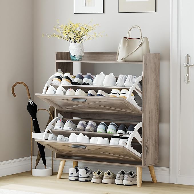 Homleke Farmhouse Shoe Storage Cabinet - Image 9