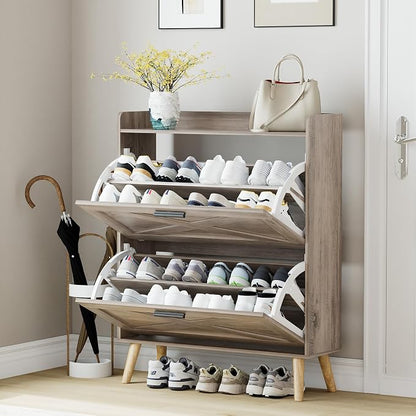 Homleke Farmhouse Shoe Storage Cabinet - Image 9