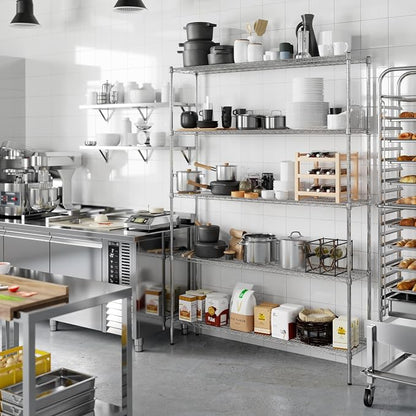 14" Deep x 60" Wide x 86" Height Wire Shelving Kit | 5-Tier | NSF Commercial - Image 7