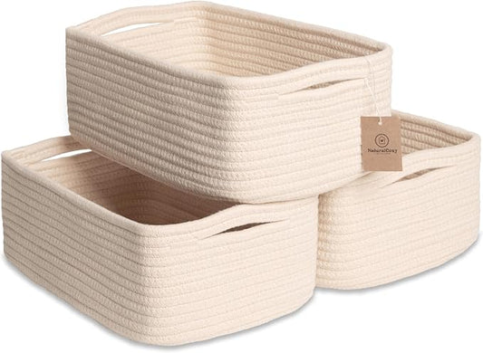 NaturalCozy 11.8"x8"x4.5” Storage Baskets by NaturalCozy